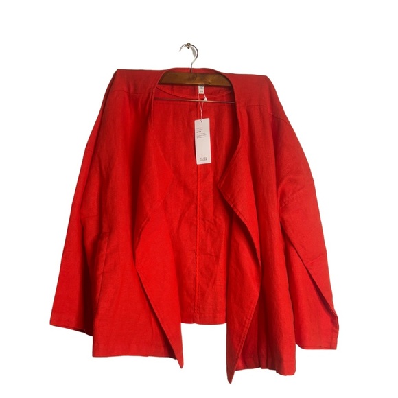NWT Eileen‎ Fisher linen Geran DBL Breasted red blazer size XL - Picture 1 of 8